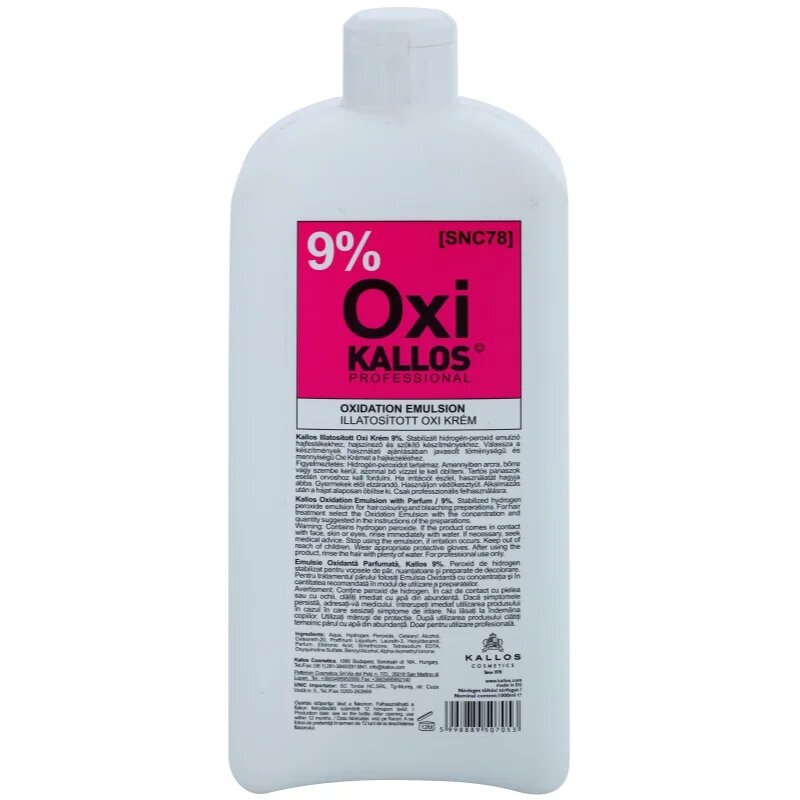 Kallos Classic Oxi kremasti peroksid 9% za profesionalno uporabo 1000 ml