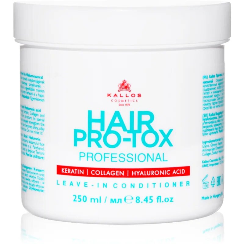 Kallos Hair Pro-Tox balzam brez spiranja za suhe in poškodovane lase 250 ml