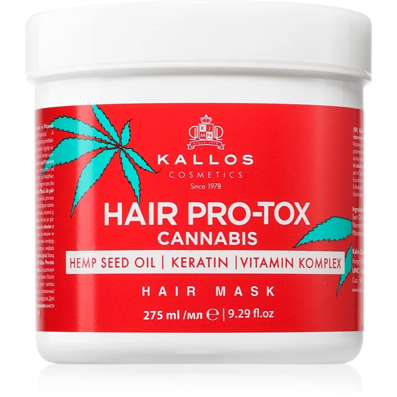 Kallos Hair Pro-Tox Cannabis regeneracijska maska za lase s konopljinim oljem 275 ml