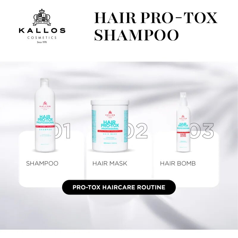 Kallos Hair Pro-Tox šampon s keratinom za suhe in poškodovane lase 500 ml