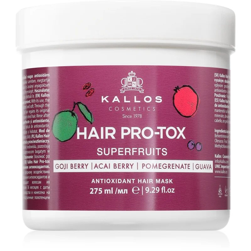 Kallos Hair Pro-Tox Superfruits regeneracijska maska za utrujene lase brez sijaja 275 ml