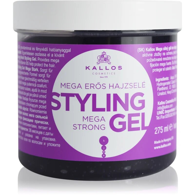 Kallos KJMN Mega Strong Styling Gel ekstra močan gel za lase 275 ml