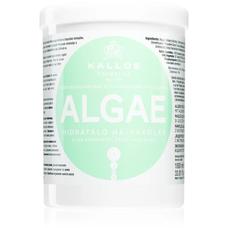 Kallos KJMN Professional Algae vlažilna maska z izvlečki alg in oljčnim oljem 1000 ml