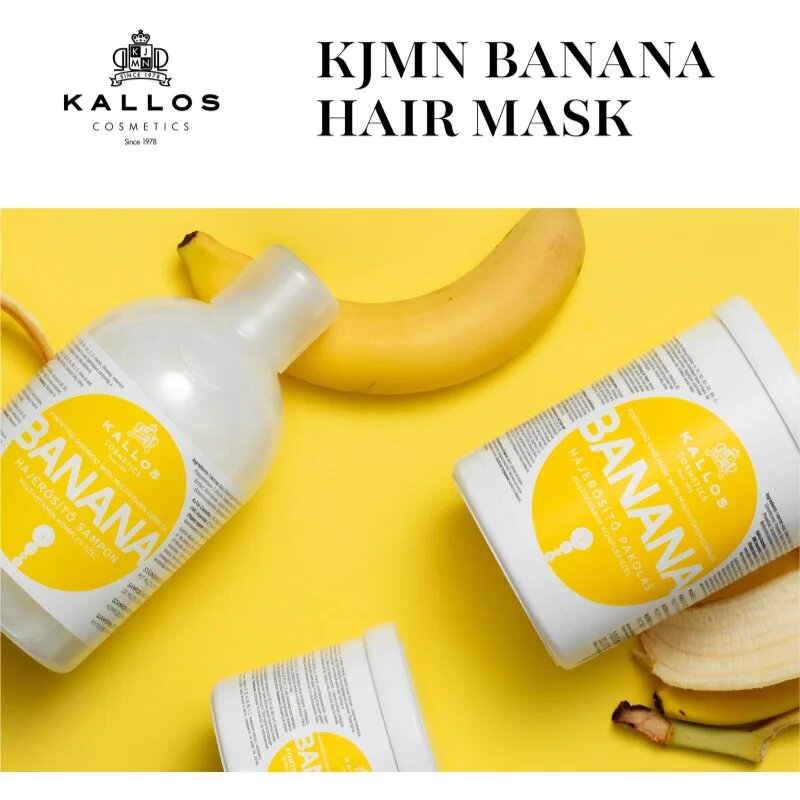 Kallos KJMN Professional Banana maska za okrepitev las z multivitaminskim kompleksom 1000 ml