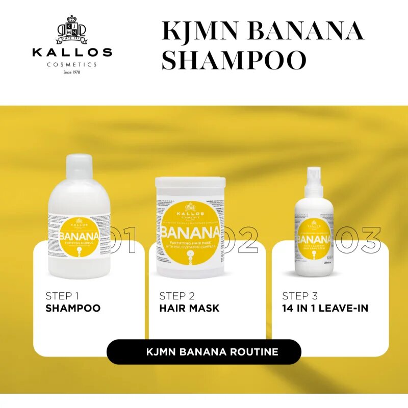 Kallos KJMN Professional Banana šampon za okrepitev las 500 ml