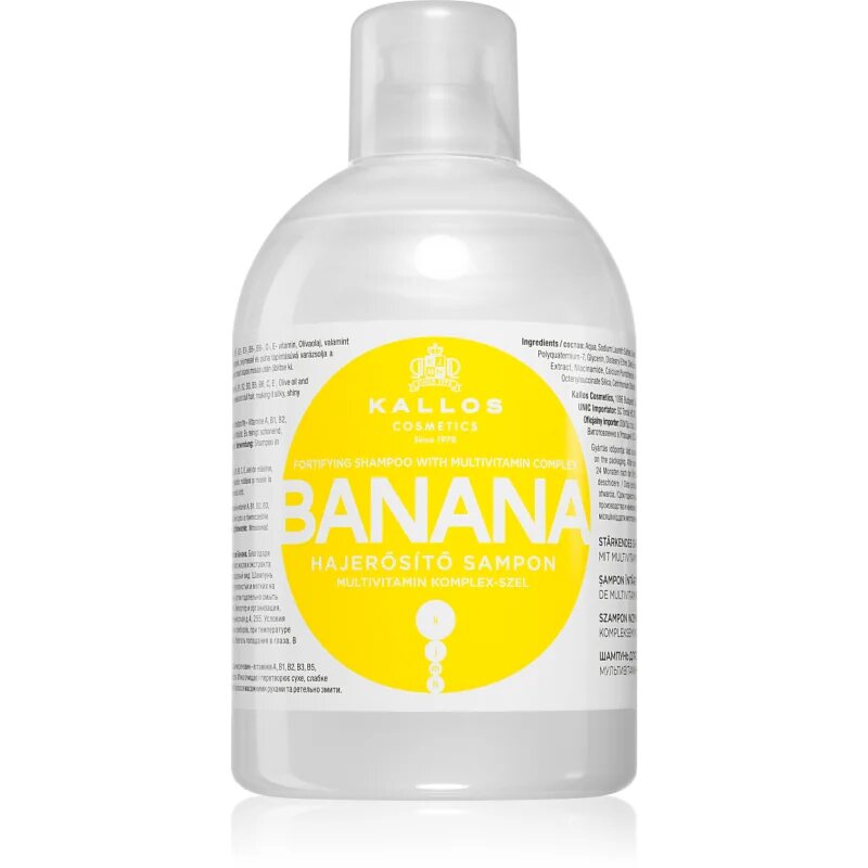 Kallos KJMN Professional Banana šampon za okrepitev las z multivitaminskim kompleksom 1000 ml