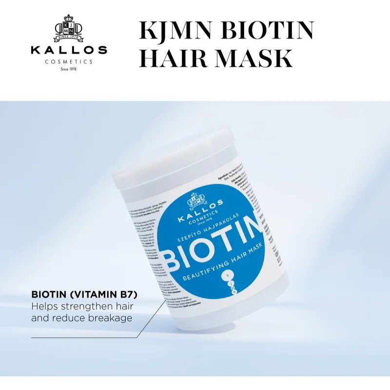 Kallos KJMN Professional Biotin maska za tanke šibke in lomljive lase 275 ml