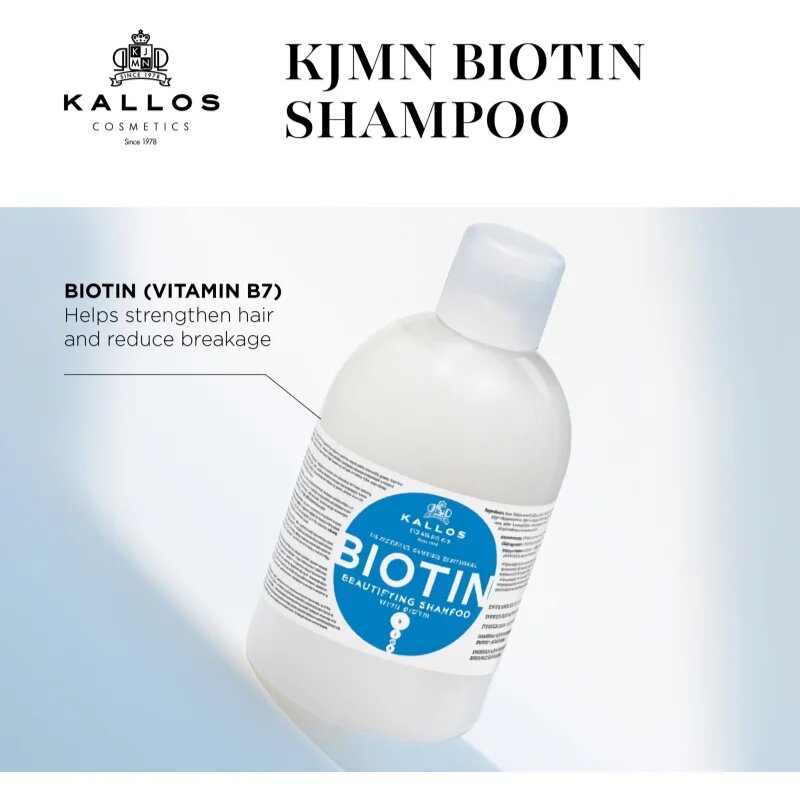 Kallos KJMN Professional Biotin šampon za tanke šibke in lomljive lase 1000 ml