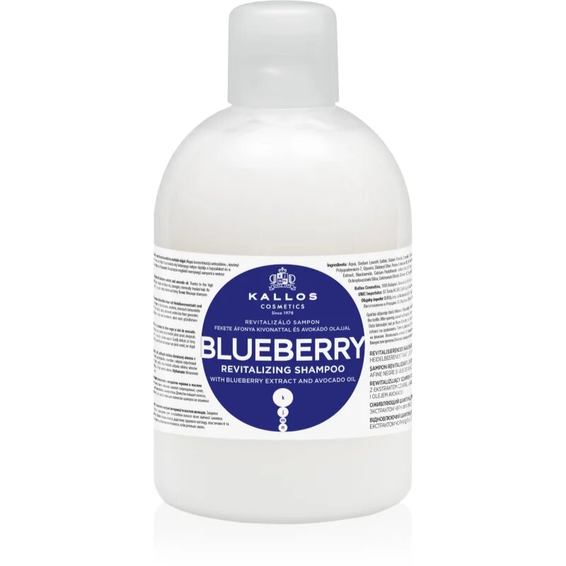 Kallos KJMN Professional Blueberry obnovitveni šampon za suhe poškodovane kemično obdelane lase 1000 ml