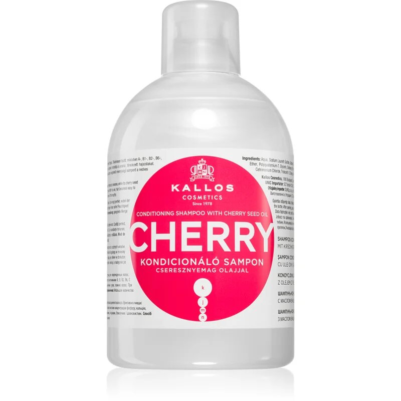 Kallos KJMN Professional Cherry vlažilni šampon za suhe in poškodovane lase 1000 ml