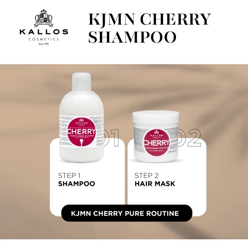 Kallos KJMN Professional Cherry vlažilni šampon za suhe in poškodovane lase 1000 ml