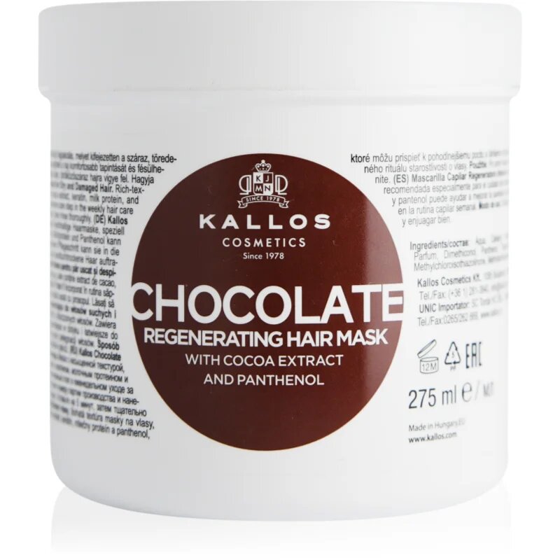 Kallos KJMN Professional Chocolate regeneracijska maska za lase 275 ml