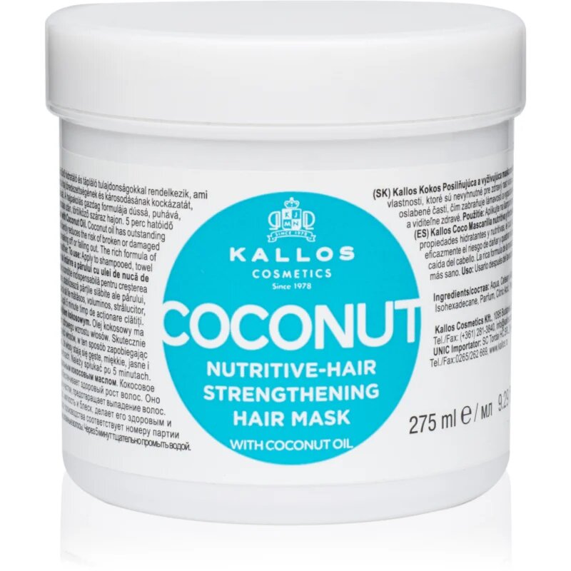 Kallos KJMN Professional Coconut hranilna maska za šibke lase 1000 ml