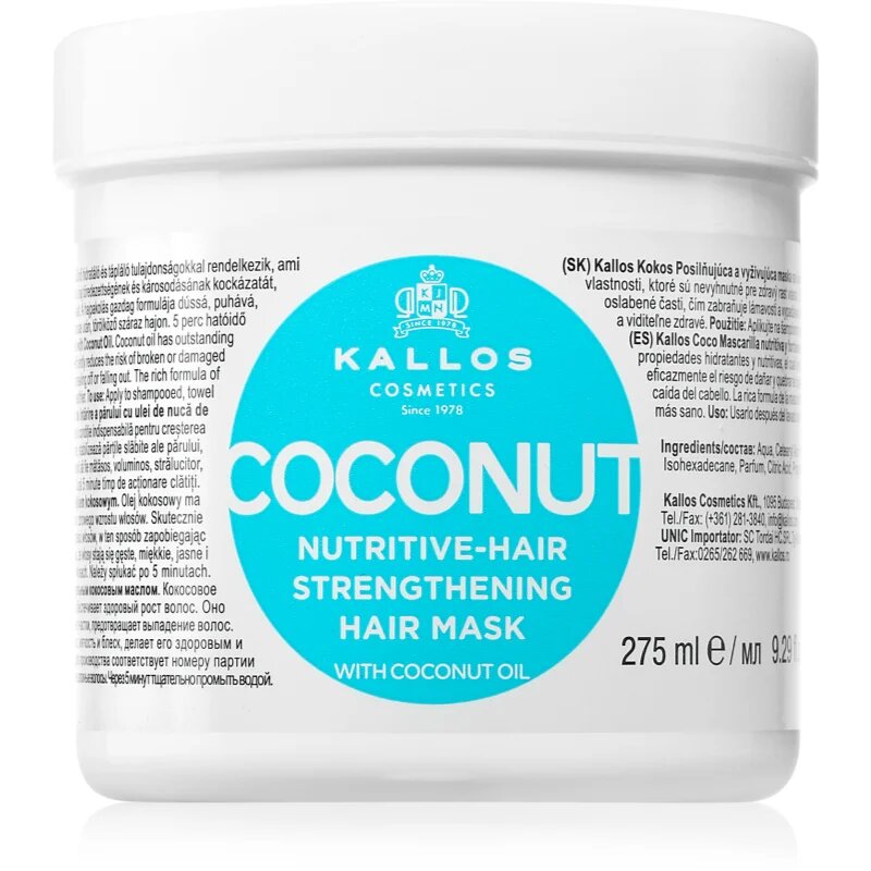 Kallos KJMN Professional Coconut hranilna maska za šibke lase 275 ml