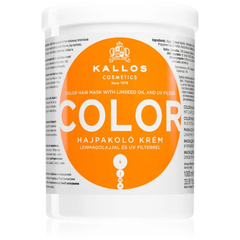 Kallos KJMN Professional Color maska za barvane lase mešanica barv 1000 ml