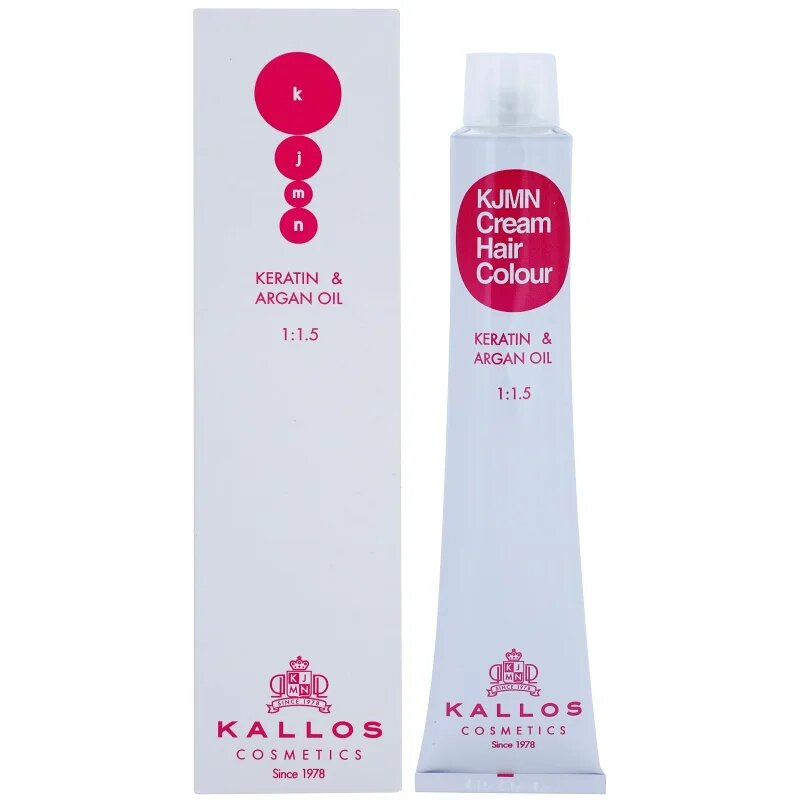 Kallos KJMN Professional Cream Hair Colour Keratin & Argan Oil barva za lase s keratinom in arganovim oljem odtenek 6.4 Dark Copper Blond 100 ml