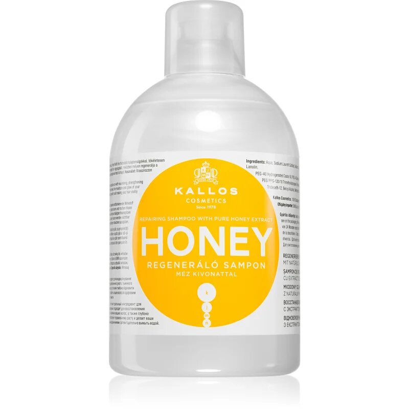 Kallos KJMN Professional Honey vlažilni in revitalizacijski šampon za suhe in poškodovane lase 1000 ml