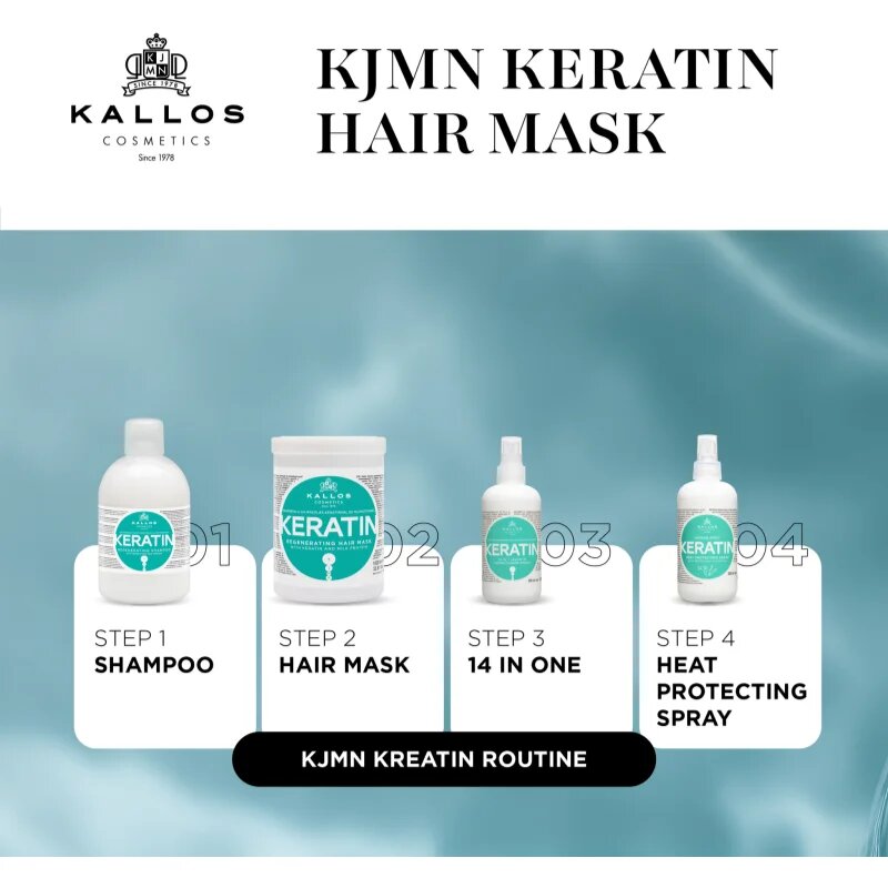 Kallos KJMN Professional Keratin maska za lase s keratinom 275 ml