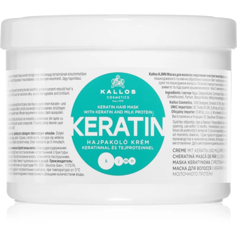 Kallos KJMN Professional Keratin maska za lase s keratinom 500 ml