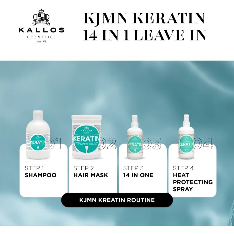 Kallos KJMN Professional Keratin pršilo brez spiranja za lase 200 ml