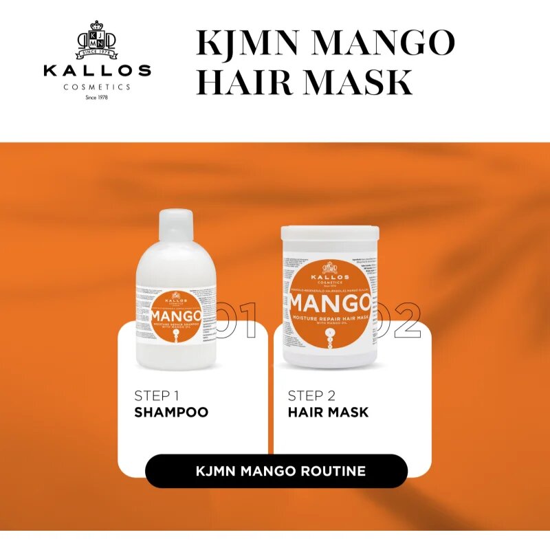Kallos KJMN Professional Mango maska za okrepitev las z mangovim oljem 275 ml