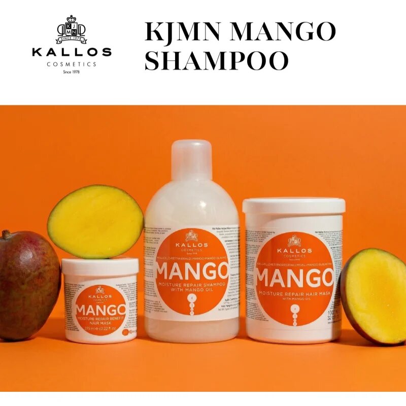 Kallos KJMN Professional Mango vlažilni šampon za suhe poškodovane kemično obdelane lase 1000 ml