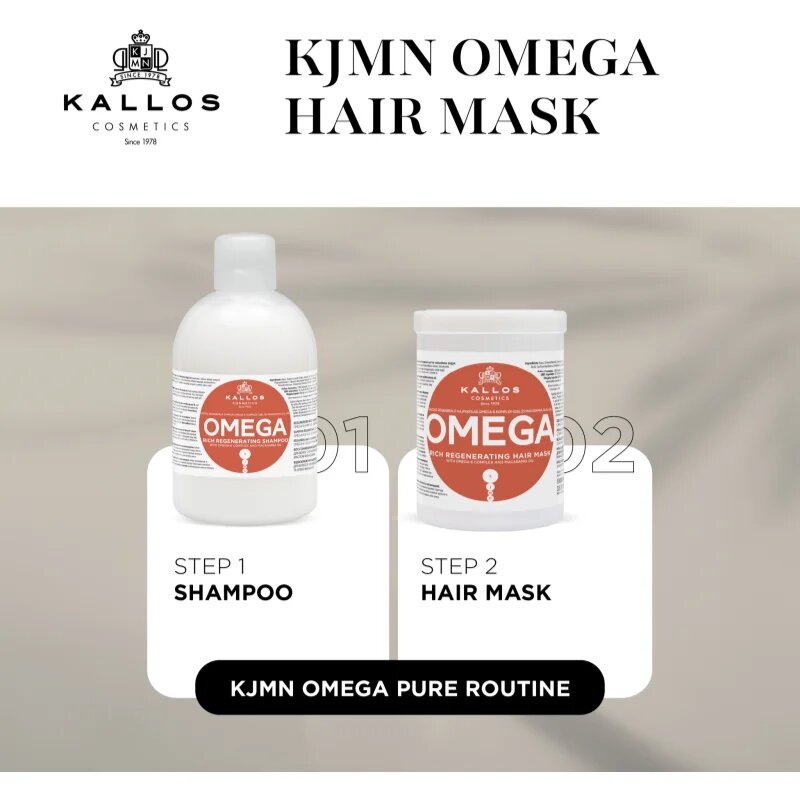 Kallos KJMN Professional Omega hranilna maska za lase z omega-6 kompleksom in makadamijevim oljem 1000 ml