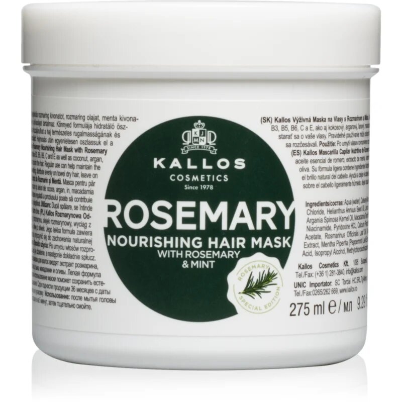 Kallos KJMN Professional Rosemary maska za lase 275 ml