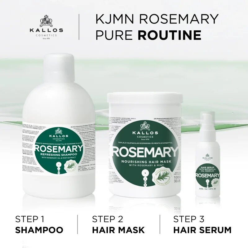 Kallos KJMN Professional Rosemary regeneracijsko in zaščitno olje za poškodovane lase in razcepljene konice 50 ml
