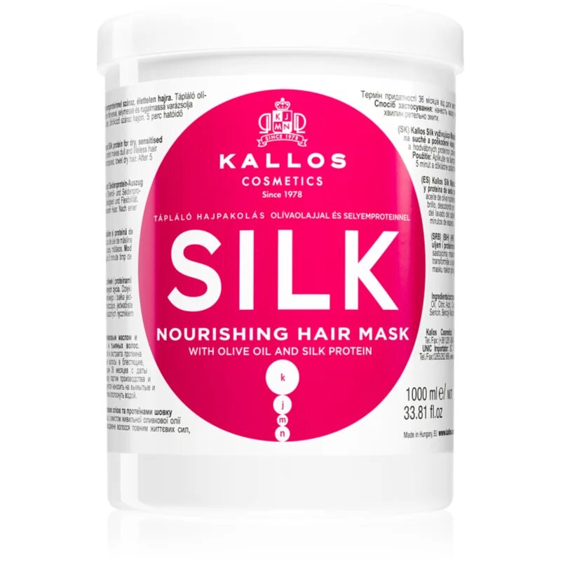 Kallos KJMN Professional Silk maska za suhe in občutljive lase 1000 ml