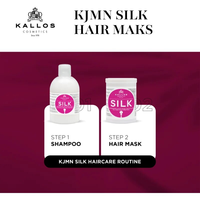 Kallos KJMN Professional Silk maska za suhe in občutljive lase 1000 ml