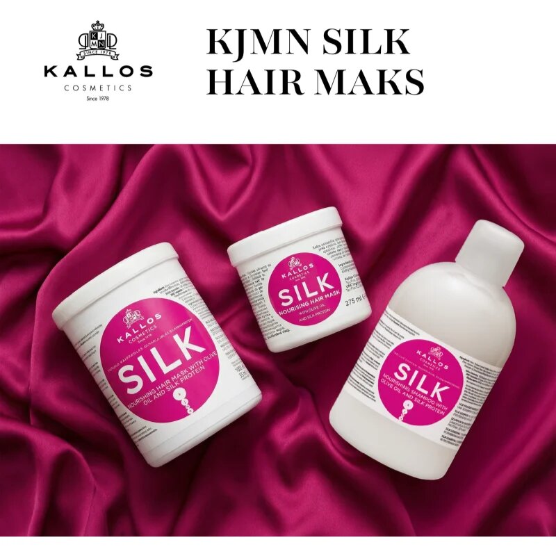 Kallos KJMN Professional Silk maska za suhe in občutljive lase 1000 ml