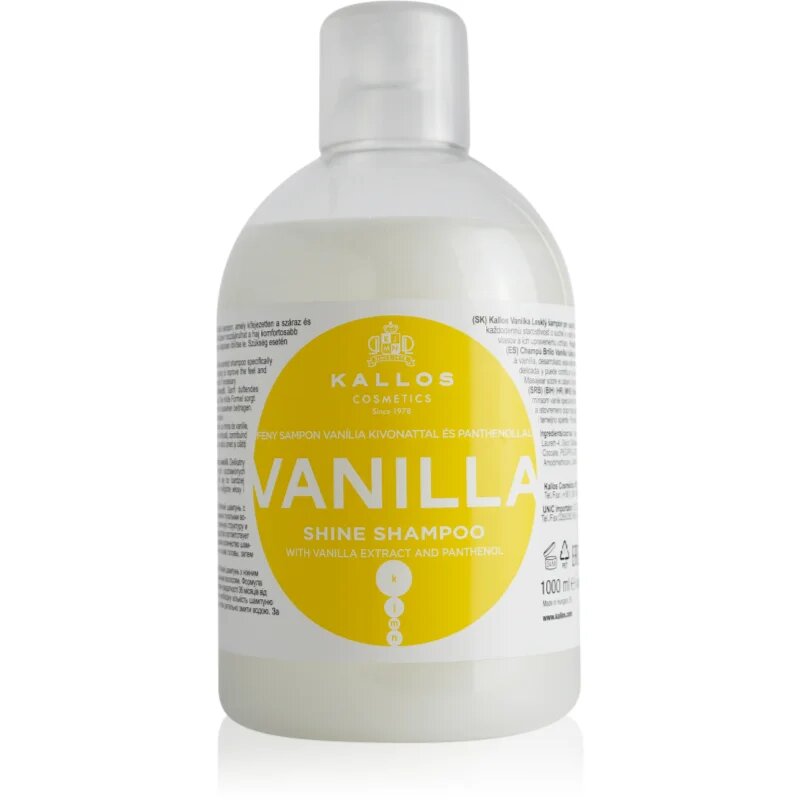 Kallos KJMN Professional Vanilla osvetljevalni šampon za suhe lase 1000 ml