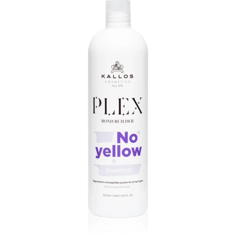 Kallos Plex No Yellow šampon za nevtralizacijo rumenih tonov 500 ml
