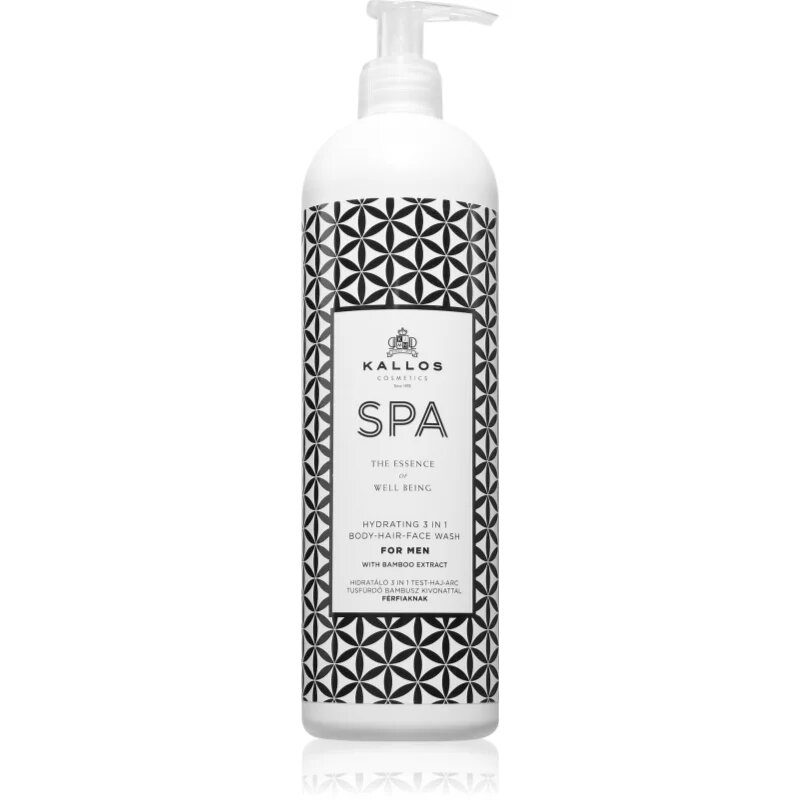Kallos Spa Hydrating vlažilen gel za prhanje za obraz telo in lase za moške 500 ml