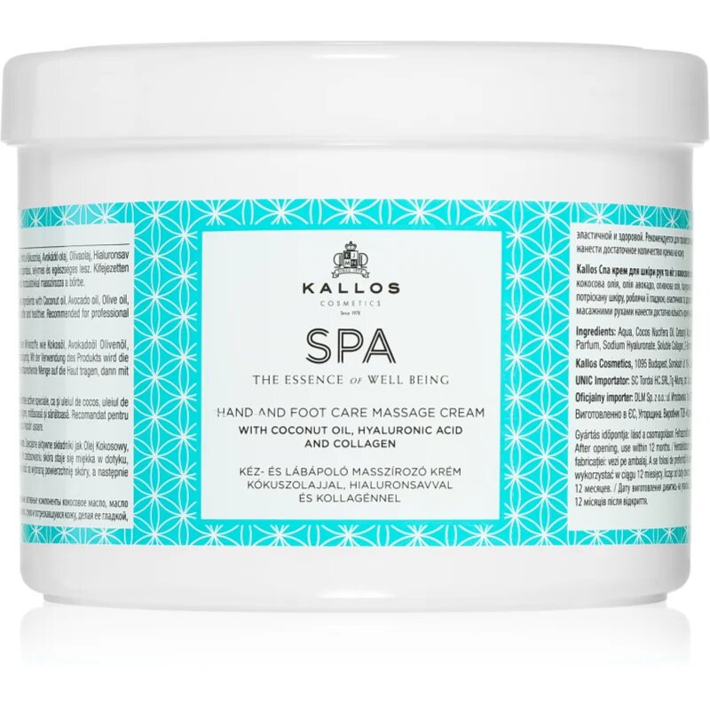 Kallos Spa masažna krema za roke in noge 500 ml