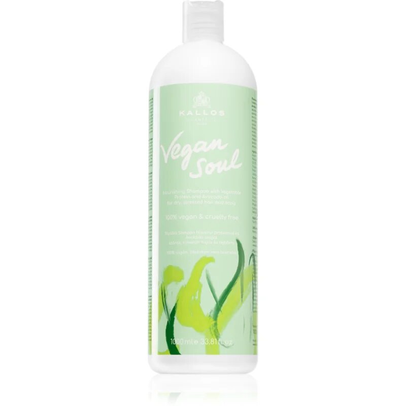 Kallos Vegan Soul Nourishing hranilni šampon za suhe obremenjene lase 1000 ml