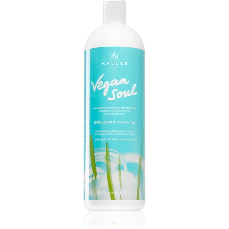 Kallos Vegan Soul Volumizing šampon za volumen za tanke ali redke lase 1000 ml