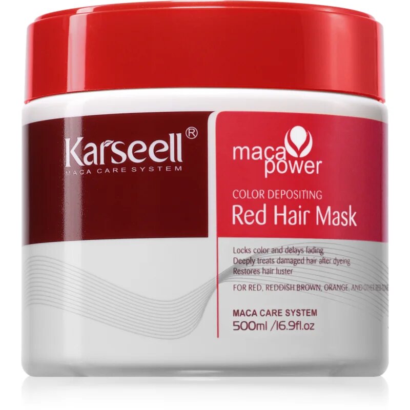 Karseell Color Depositing Red Hair Mask maska za intenzivnost barve las 500 ml