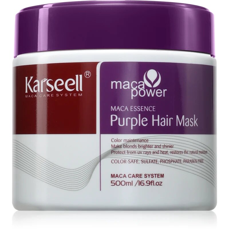 Karseell Purple Hair Mask maska za lase za blond in sive lase 500 ml