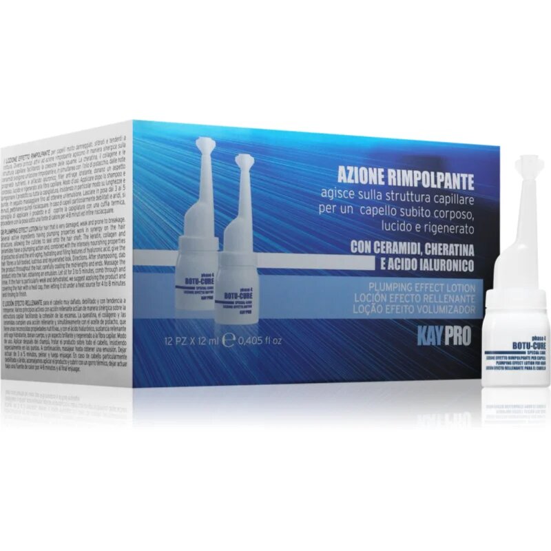 Kaypro Botu-Cure vlažilni balzam za poškodovane in krhke lase za profesionalno uporabo 12x12 ml