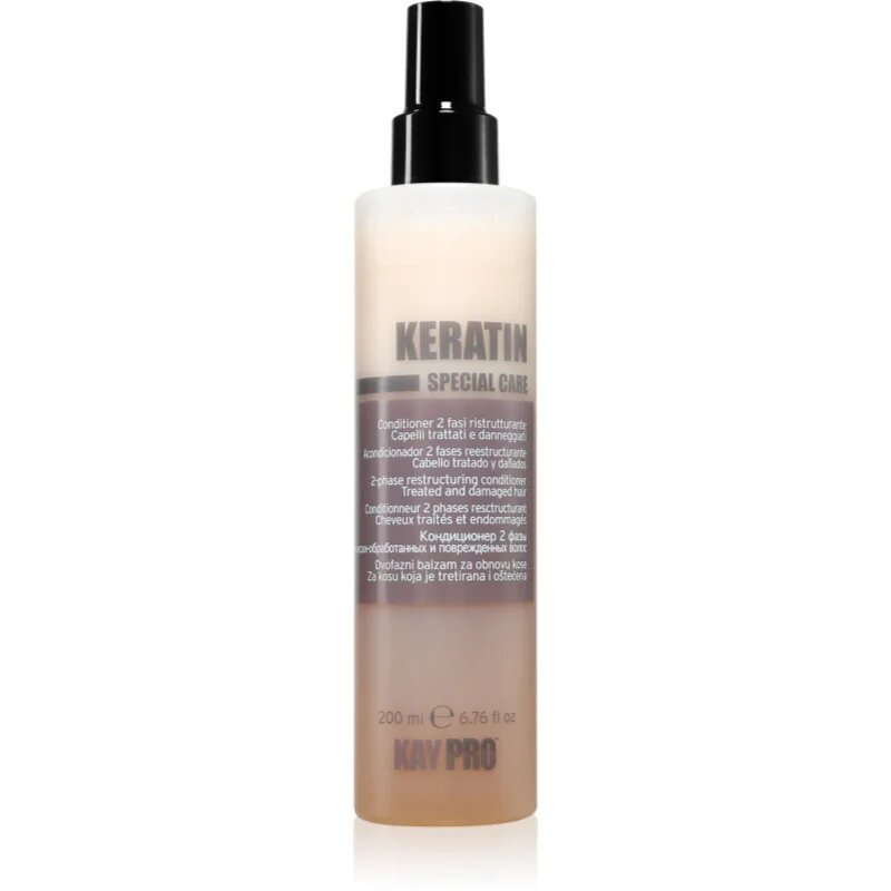 Kaypro Keratin 2 Phase Restructiring Conditioner nega brez spiranja za lažje razčesavanje las 200 ml