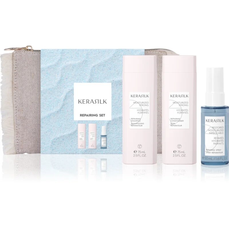 KERASILK Essentials Repairing Set Potovalni set za suhe in poškodovane lase