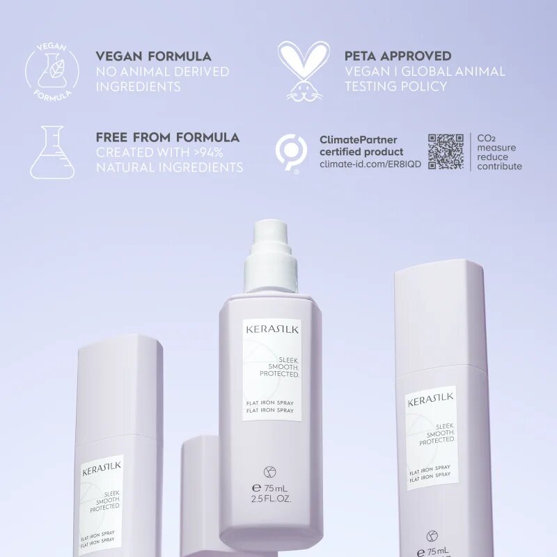 KERASILK Styling Flat Iron Spray pršilo za zaščito las med toplotnim oblikovanjem z likalnikom ali kodralnikom 75 ml