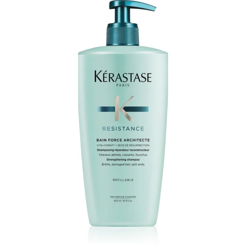 Kérastase Résistance Bain Force Architecte šamponska kopel s krepilnimi učinki za oslabljene in rahlo poškodovane lase 500 ml