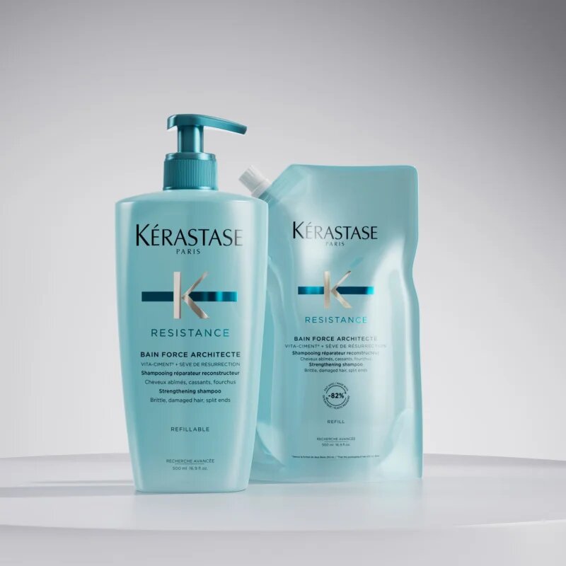 Kérastase Résistance Bain Force Architecte šamponska kopel s krepilnimi učinki za oslabljene in rahlo poškodovane lase 500 ml