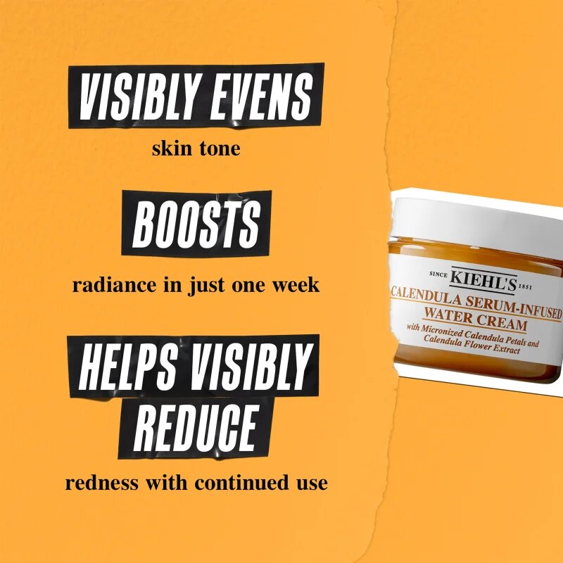 Kiehl's Calendula Serum-Infused Water Cream lahka vlažilna dnevna krema za vse tipe kože vključno z občutljivo kožo 50 ml