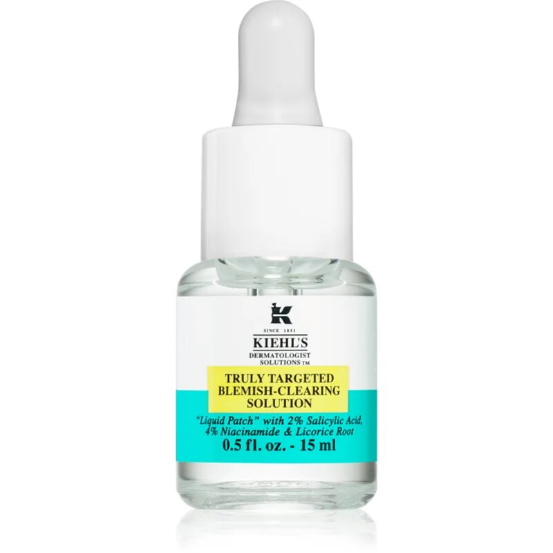 Kiehl's Dermatologist Solutions Truly Targeted Blemish-Clearing Solution serum za aknasto kožo za ženske 15 ml