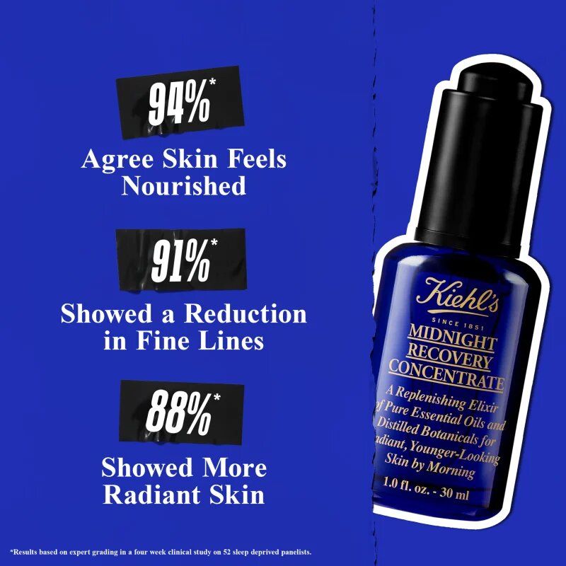 Kiehl's Midnight Recovery Concentrate nočni regeneracijski serum za vse tipe kože vključno z občutljivo kožo 30 ml