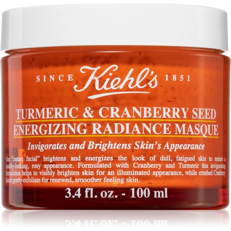 Kiehl's Turmeric & Cranberry Seed Energizing Radiance Mask posvetlitvena maska za obraz za vse tipe kože vključno z občutljivo kožo 100 ml